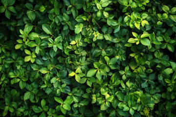 Lush green foliage creating a vibrant tapestry under the sun in a tranquil garden
