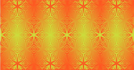 This is a seamless pattern with bright orange floral shapes, bringing a warm and cheerful impression.