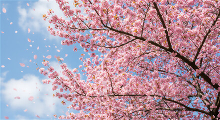 青空に映える満開の桜