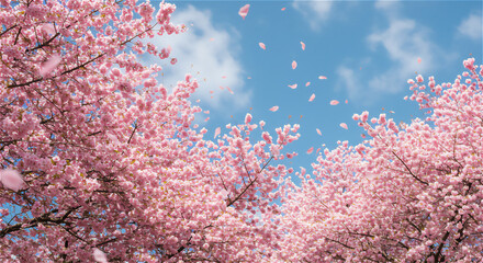 青空に映える満開の桜