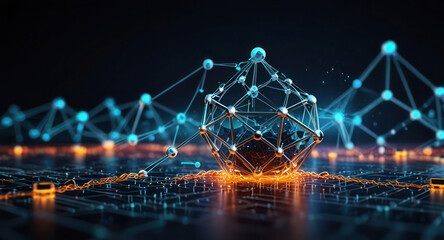 Obraz premium Blockchain Technology Concept, Revolutionizing Industries, Exploring the Boundless Potential of Blockchain Technology for Secure, Decentralized Transactions and Immutable Digital Data Management