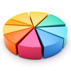 Obraz premium Create a dynamic, vibrant pie chart for marketing research