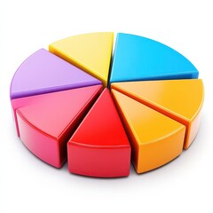 Obraz premium Create a dynamic, vibrant pie chart for marketing research