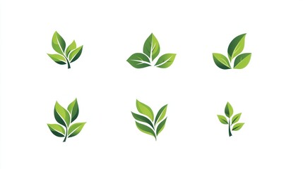 Green leaf icons; nature, design, ecology, website, background