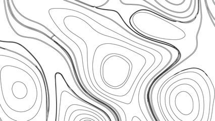 Fototapeta premium Topographic map contours in hilly or mountainous terrain, similar cartography illustration. Topography and geography map grid abstract backdrop.