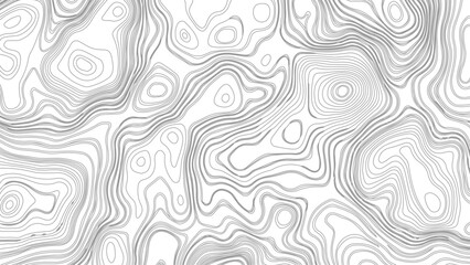 Topographic map contours in hilly or mountainous terrain, similar cartography illustration. Topography and geography map grid abstract backdrop.