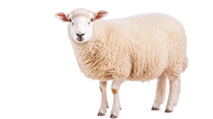Fluffy White Sheep A Gentle Farm Animal Portrait