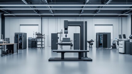 Modern Manufacturing Facility with Advanced Machinery and Equipment in a Bright, Spacious Environment