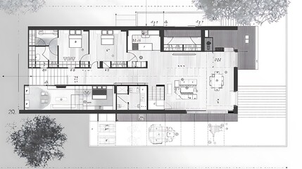 floor map of a home with interior and architecture of bedrooms, living rooms and bathrooms with entrance and other home areas