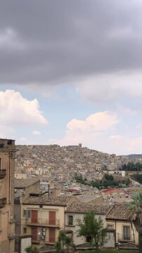 view of the city of caltagirone in sicily italy