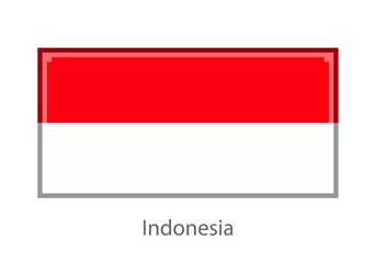 Vector illustration of the Indonesia flag in pixel art or mosaic style on white background. Collection of flags of the countries of the world.  