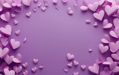 Saint Valentines Day and 8 march womans day purple 3d background