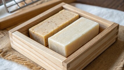 Handmade Soap in Rustic Wooden Box 