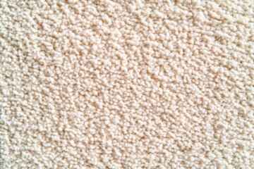 A close-up view of a textured, light beige surface, featuring a soft, plush appearance that suggests comfort and warmth.