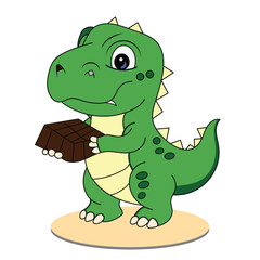 Cute T-REX Cartoon Vector Icon Illustration