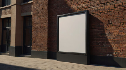 Empty Outdoor Advertising billboard on company wall mockup