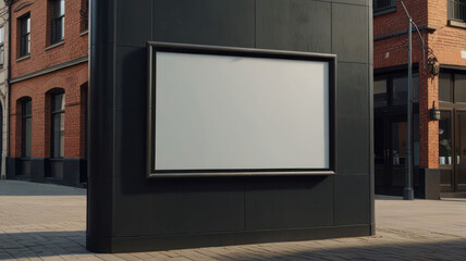 Empty Outdoor Advertising billboard on company wall mockup