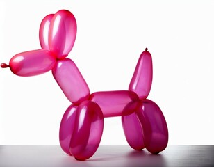 Fototapeta premium isolated pink balloon dog
