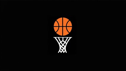 Modern minimalist basketball logo design