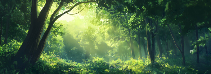 sun rays in the forest