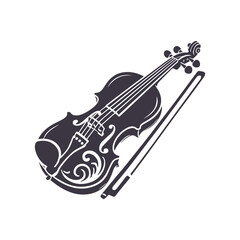Obraz premium Classical Violin Instrument Silhouette Design