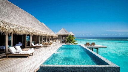 Luxury Overwater Bungalows on a Turquoise Tropical Lagoon