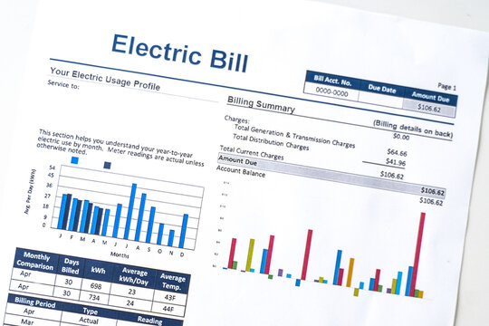 Electric bill statement and home energy consumption