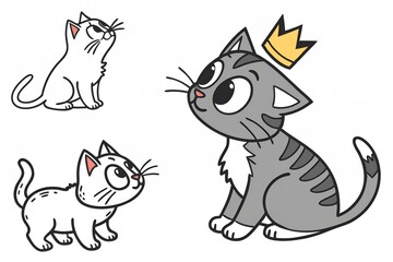 Obraz premium cat, animal, cartoon, kitten,