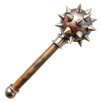 spiked ball mace isolated on transparent background, PNG