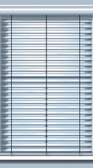 White Venetian Blinds in a Window Frame