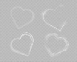 Transparent smoke heart shape with a soft, ethereal design, perfect for love and romantic themes.