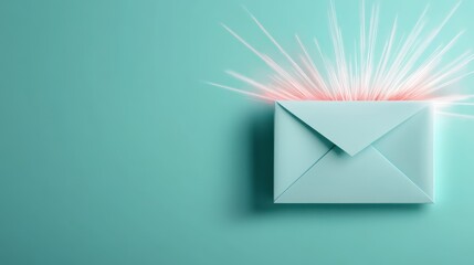 An artistic representation of a bursting envelope that releases vibrant sparks, symbolizing the...