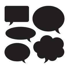 Conversation-Themed Vector Set – Dialogue Box Silhouettes