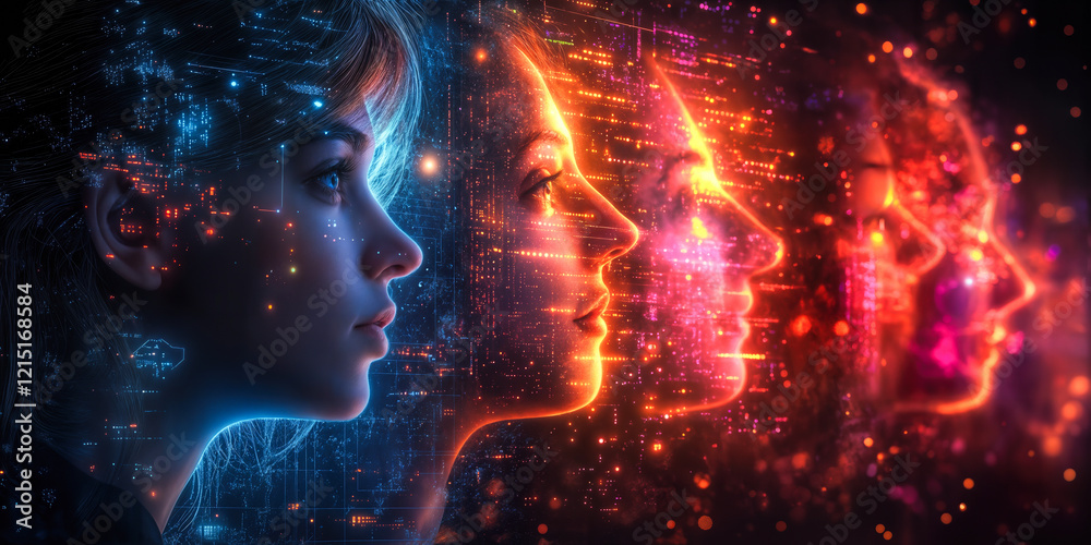 Poster ai-driven personalized interaction technology with futuristic user experiences and digital connectiv