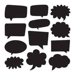 Conversation-Themed Vector Set – communication bubble Dialogue Box Silhouettes