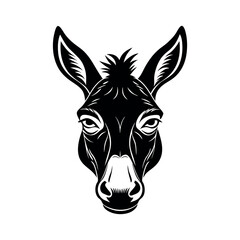 Donkey had silhouette vector illustration