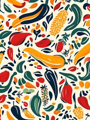 Naklejka premium Abstract pattern of Mexican food elements
