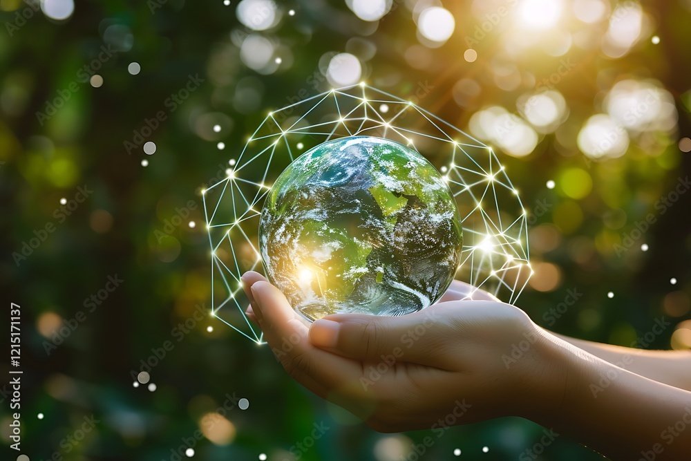 Poster Global network connection and internet of things (IoT) concept.