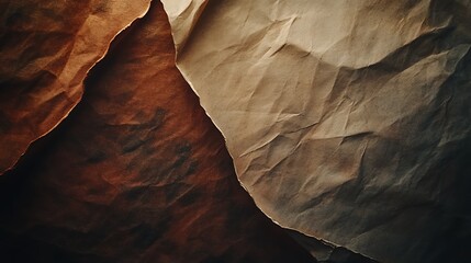 Crumpled Brown and Beige Papers Abstract Texture