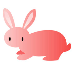 Illustration of a pink rabbit.