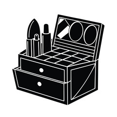 A makeup organizer vector illustration