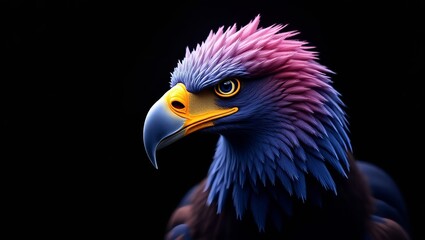 Fototapeta premium Vibrant stylized eagle head art