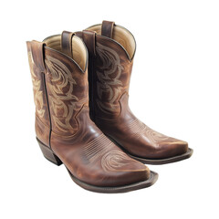 Cowboy boots isolated on transparent background