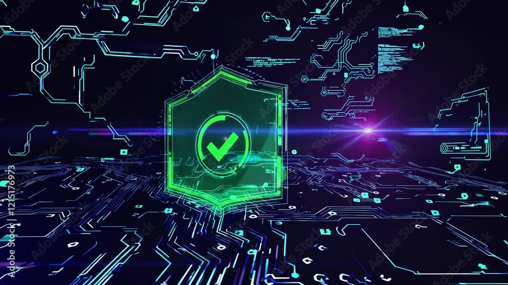 Leinwandbilder exploring futuristic technology and digital security concepts in a virtual environment