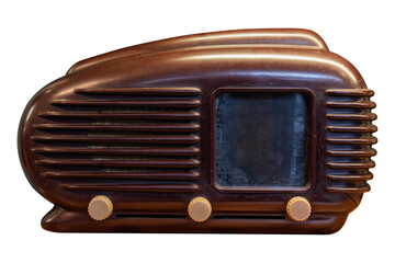 Retro brown radio with streamlined design
