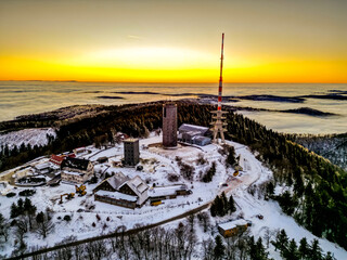 Sehenswerte Abendstunden am Großen Inselsberg bei Brotterode im Thüringer Wald - Thüringen -...