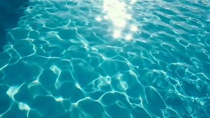 Pure blue turquoise water texture of the ocean sea with foam from and waves	