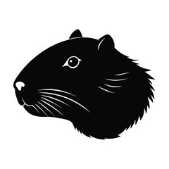 Beaver Head Silhouette Vector Art and Black Beaver Design Illustration