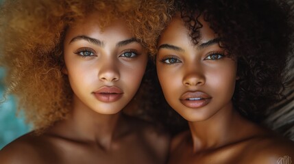 Obraz premium Portrait of Two Sisters, Capturing the Strong Bond and Love Between Them