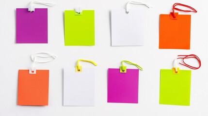 Colorful Blank Tags with Strings for Crafts and Labeling Projects